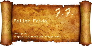 Feller Frida névjegykártya